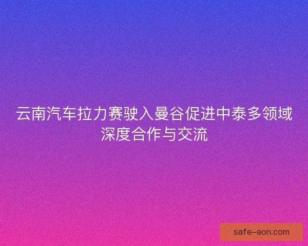 云南汽车拉力赛驶入曼谷促进中泰多领域深度合作与交流 云南汽车拉力赛驶入曼谷促进中泰多领域深度合作与交流